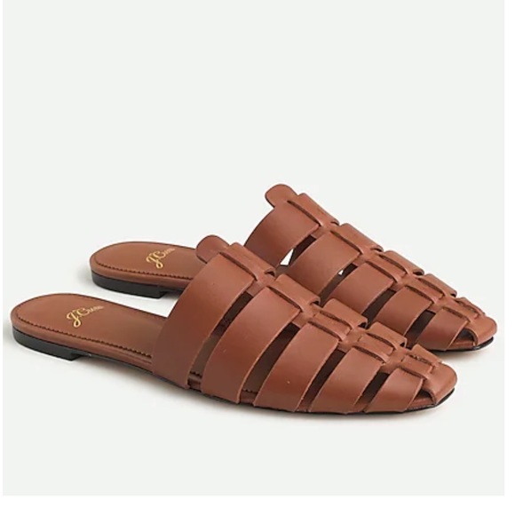 J. Crew Shoes - NWB J. Crew Bennet Strappy Vanchetta Leather Mules in Warm Sepia, sz. 11